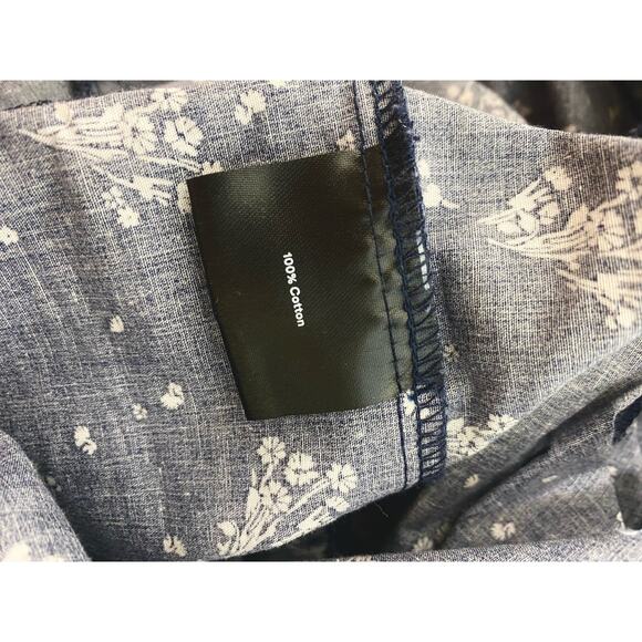 SUMMERSALT Navy Cotton Ditzy Floral Puff Sleeve Dress US SMALL - Picture 14 of 15